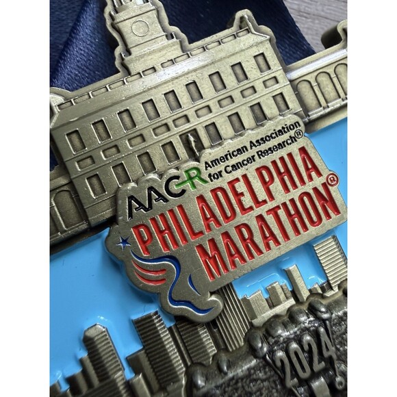 2024 Philadelphia Marathon Finisher Medal AACR Liberty Bell Runner Medal 26.2 main image 7